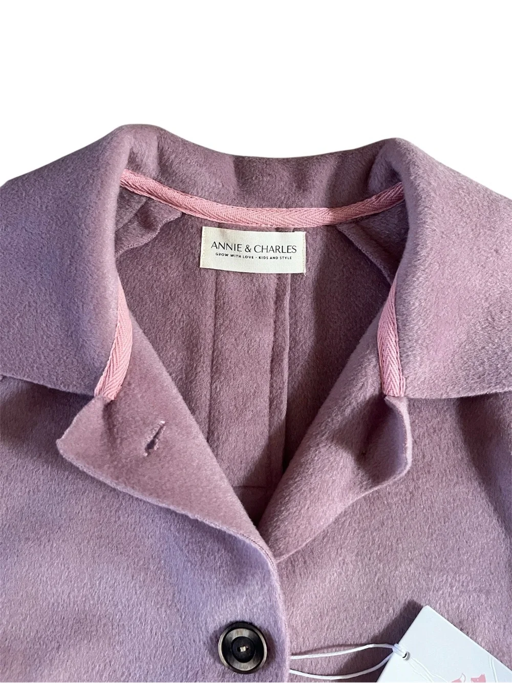 Kids Lavender Button-Front Pea Coat by Annie & Charles